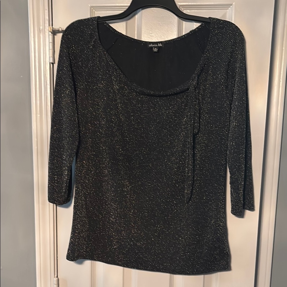 Olivia Blu Black Silver Glittery Top
